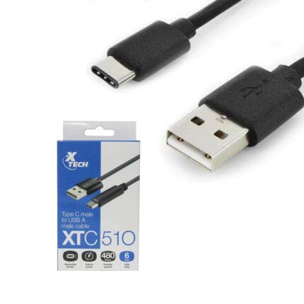 Cable Xtech XTC-510 con conector Tipo C macho a USB 2.0 A macho