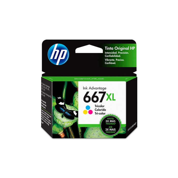 HP 667XL - Cartucho de Tinta de Alto Rendimiento Tricolor