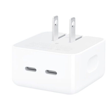 Apple 35W Dual USB-C Port Compact Power Adapter - Adaptador de corriente - 35 vatios - conectores de salida: 2 - para 10.2-inch iPad; 10.9-inch iPad Air; AirPods Max; AirPods Pro; iPhone 11, 12, 13, SE