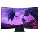 Samsung Odyssey Ark S55BG970NN - Monitor LED - inteligente - curvado - 55" - 3840 x 2160 4K @ 165 Hz - VA - 600 cd/m² - 1000000:1 - HDR10+, HDR10+ Gaming - 1 ms - 4xHDMI - altavoces - negro