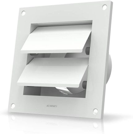 AC INFINITY Wall Mount Duct Shutter, 4-Inch, White Steel