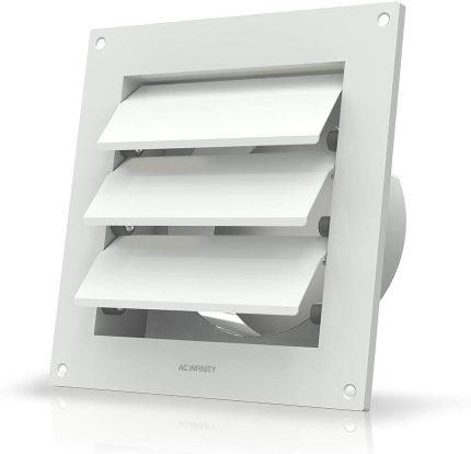 AC INFINITY Wall Mount Duct Shutter, 6-Inch, White Steel