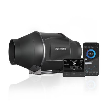 CLOUDLINE T4, Quiet Inline Duct Fan System with Temperature and Humidity Controller, 4-Inch