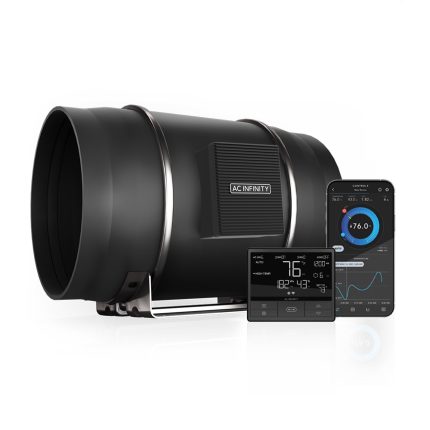 CLOUDLINE T12, Quiet Inline Duct Fan System with Temperature and Humidity Controller, 12-Inch