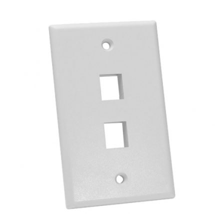 FACEPLATE 2 PORT WHITE