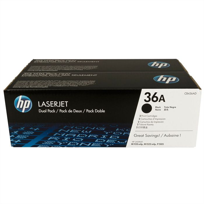 HP 36A Black Original LaserJet Toner Cartridge Dual Pack