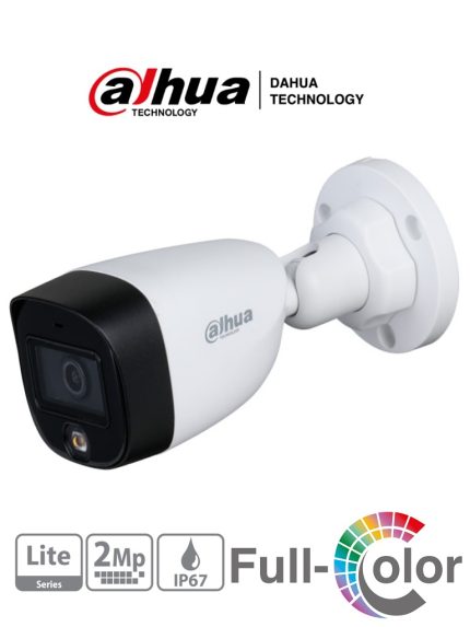 DAHUA 2M FULL-COLOR LED 20M HDCVI BULLET CAMERA IP67  METAL + PLASTIC