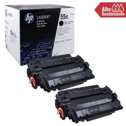 HP 55X High Yield Black Original LaserJet Toner Cartridge Dual Pack