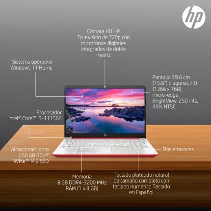 HP LAPTOP INTEL I3-1115G4 8GB SSD 256GB 15.6" W11