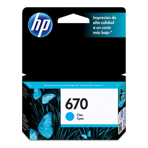 HP 670 Cyan Ink Cartridge