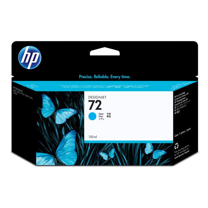 HP 72 130-ml Cyan DesignJet Ink Cartridge