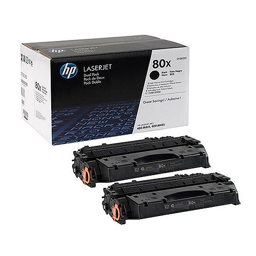 HP 80X High Yield Black Original LaserJet Toner Cartridge Dual Pack