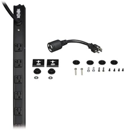 PDU BASICO MONOFASICO DE 1.9KW 120V, 14 TOMACORRIENTES NEMA 5-15/20R, ENTRADA NEMA L5-20P CON ADAPTADOR 5-20P, CABLE DE 4.6 M [15 PIES], 0U VERTICAL
