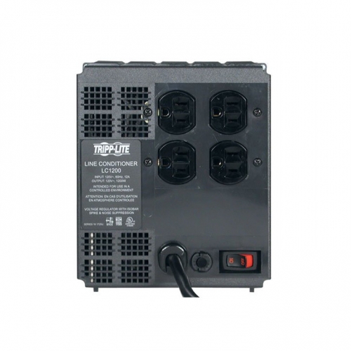 Acondicionador de Línea 1200W 120V - Regulador Automático de Voltaje (AVR), Proteccción contra Sobretensiones de CA, 4 Tomacorrientes
