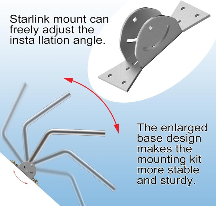 Soporte de montaje en techo para poste de pared de acero compatible con Starlink V2, kit de montaje para Starlink Internet Kit Satélite
