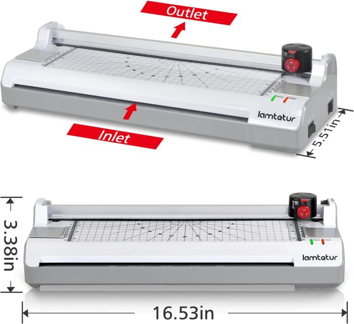 Máquina laminadora de 13 pulgadas de ancho con 70 hojas laminadoras para A3/A4/A6, máquina de laminación térmica caliente y fría de 11 x 17 pulgadas para oficina, hogar, escuela