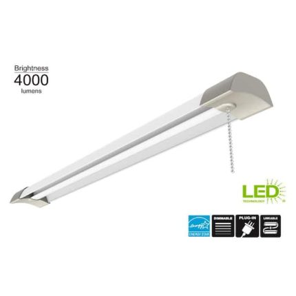 Lámpara LED integrada  de 4 pies, color blanco, 4000 lúmenes, 4000 K de luz blanca brillante