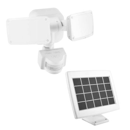 Lámpara LED integrada para exteriores activada por movimiento y con energía solar de 180 grados de color blanco Defiant