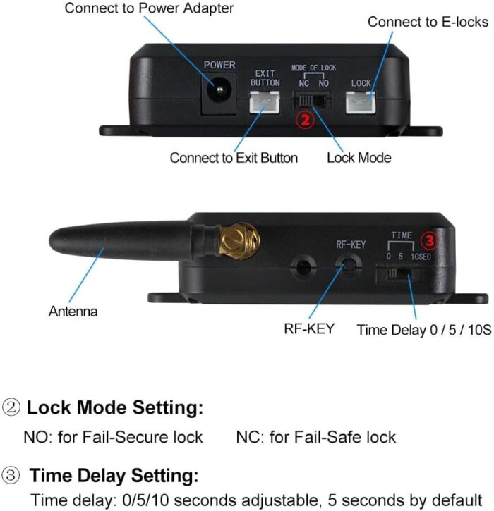 WiFi Tuya Control de acceso a prueba de fallos Kit de cerradura de puerta eléctrica Sistema de puerta de control remoto Abridor Smartphone APP Control (INSTALACION BÁSICA INCLUIDA)