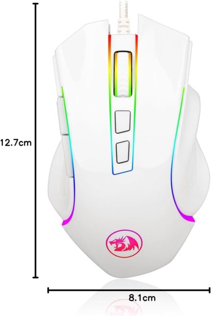 REDRAGON GRIFFIN - MOUSE GAMING, RGB, BLANCO