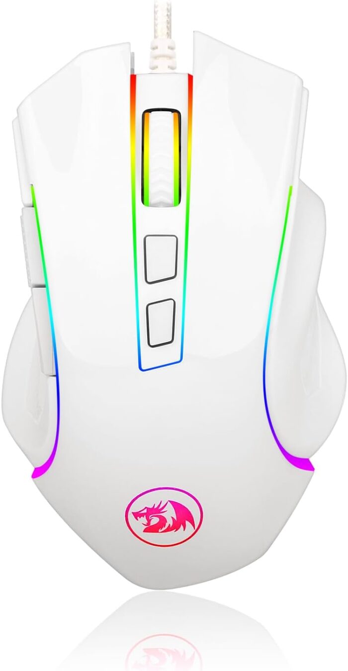 REDRAGON GRIFFIN - MOUSE GAMING, RGB, BLANCO