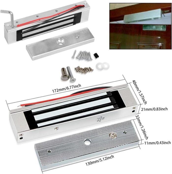 Control de acceso 180 kg/350 lbs Kit de cerradura magnética eléctrica para puerta del sistema de control remoto para teléfono inteligente y control de aplicación ( Incluye instalación)