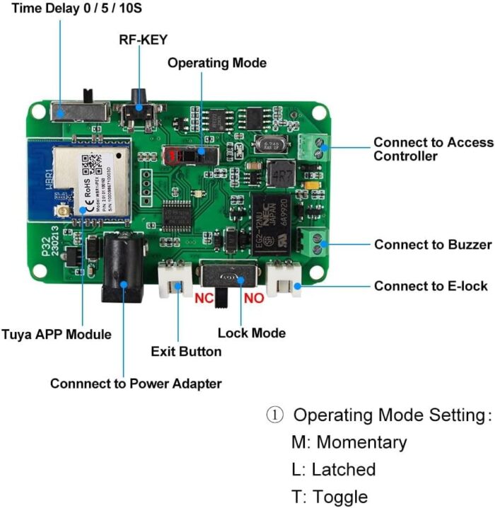 WiFi Tuya Control de acceso a prueba de fallos Kit de cerradura de puerta eléctrica Sistema de puerta de control remoto Abridor Smartphone APP Control (INSTALACION BÁSICA INCLUIDA)