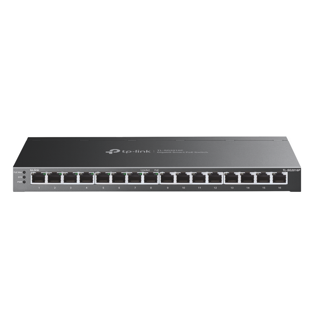 TP-LINK Switch  JetStream 16-Port Gigabit Smart Switch with 8-Port PoE+