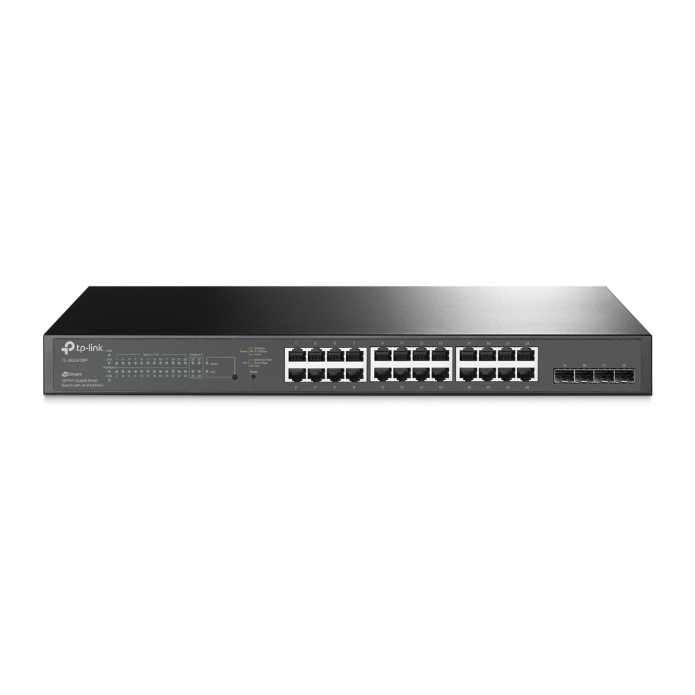 TP-LINK Switch  JetStream 28-Port Gigabit Smart Switch with 24-Port PoE+